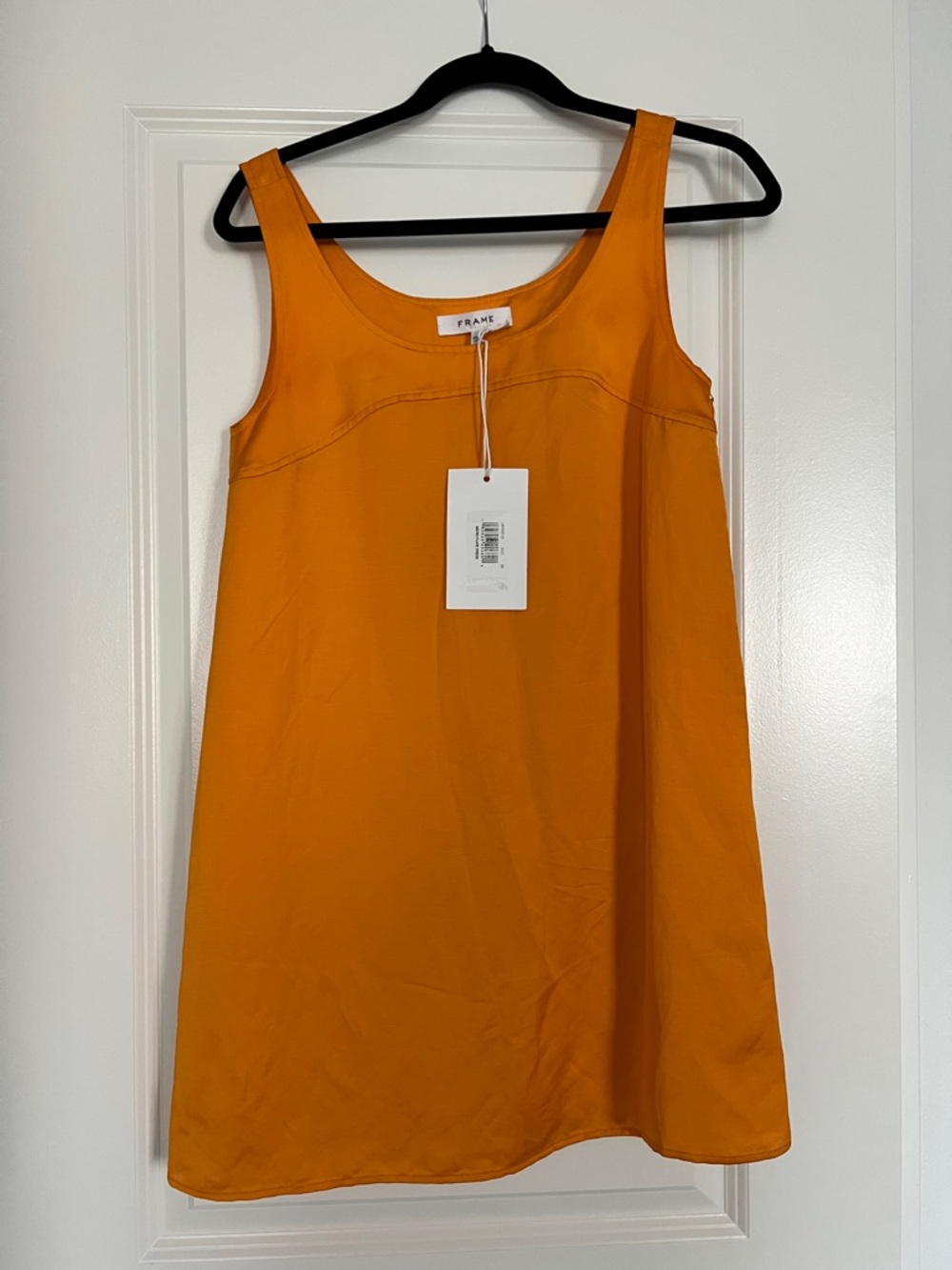 FRAME Bright Orange Sleeveless Shift Dress